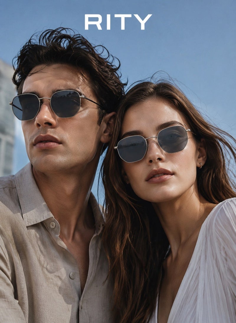 RITY Men & Women Sunglasses with Elegant Metal Frame and Polarized Lenses | Full UV Protection | Luxury Fashion Eyewear for Driving, Travel, Beach & Outdoor Activities | Stylish & Lightweight Design - Image 2