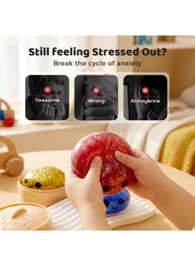 AMM 1 PCS Mystery Squishy Dumpling Dumpling Squishies Handmade Pressure Relief Balls, Easter Basket Stuffers, Dumplings Squishy for Stress Relief - Image 2
