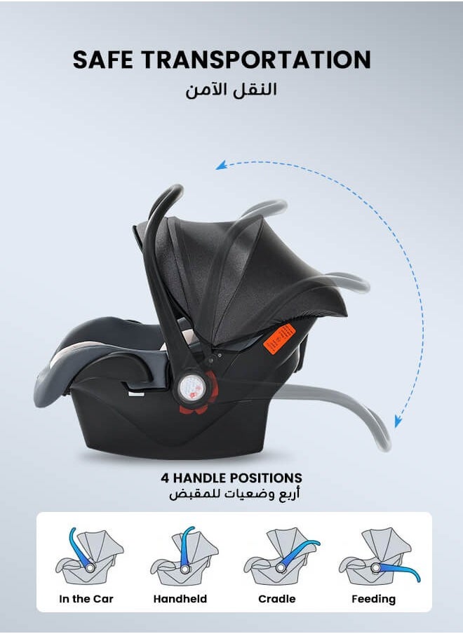Riolio - Portable Baby Car Seat Padded Soft Material Three Point Harness Ergonomic Design with Carrier Washable from Birth to 15 Months - Image 1