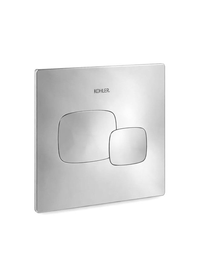 KOHLER PEBBLE Mechanical Dual-flush Faceplate in Polished Chrome color compatible with Kohler Mechanical in-wall tank or cistern tank - Image 1