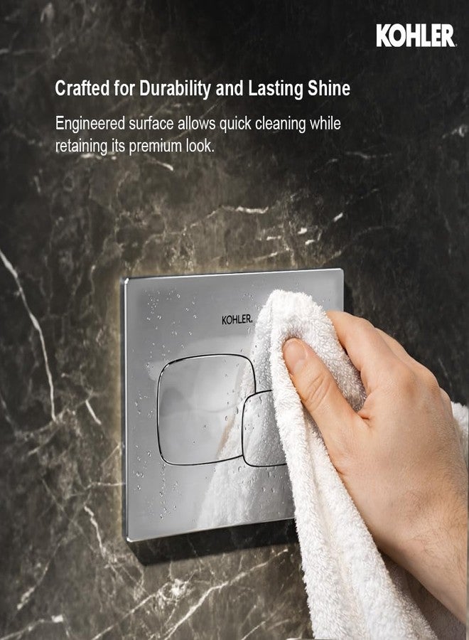 KOHLER PEBBLE Mechanical Dual-flush Faceplate in Polished Chrome color compatible with Kohler Mechanical in-wall tank or cistern tank - Image 4