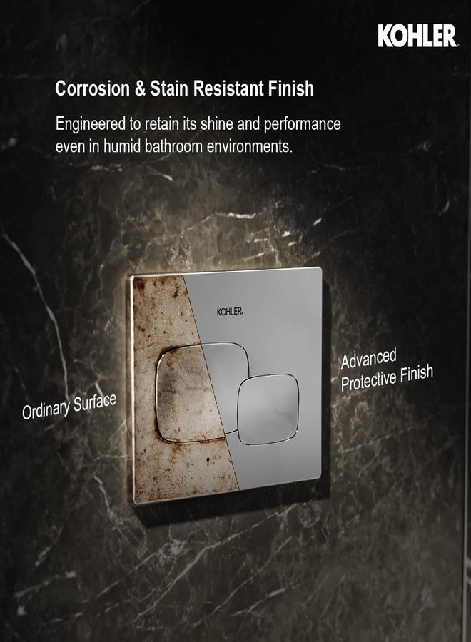 KOHLER PEBBLE Mechanical Dual-flush Faceplate in Polished Chrome color compatible with Kohler Mechanical in-wall tank or cistern tank - Image 5