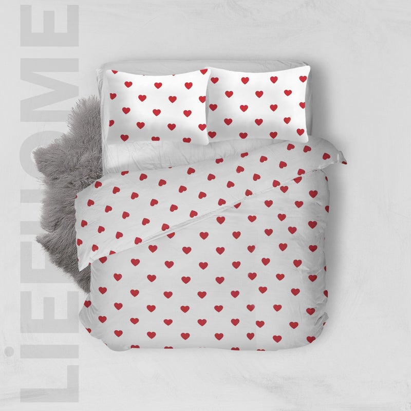 Lief Home Heart Double Duvet Cover Set from Ranforce Fabric | 200X220  - Image 2