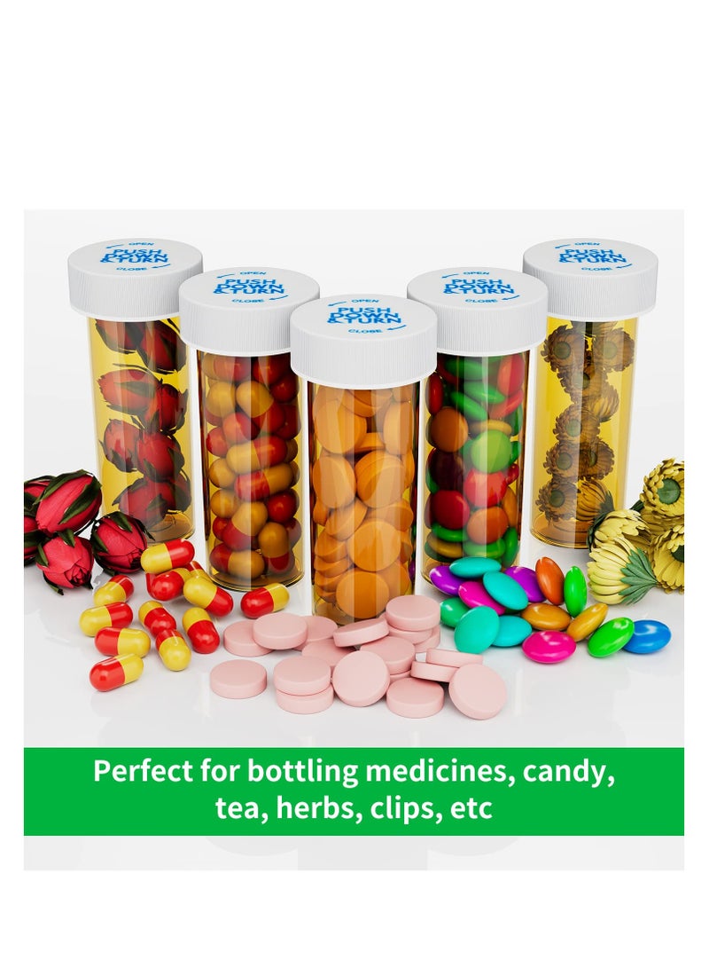 SYOSI Empty Plastic Medicine Pill Bottles with Child Resistant Caps, 6 Dram Small Prescription Medicine Containers, Travel Pill Vials, Durable Waterproof Clear Pill Case Organizers (20 Pack) - Image 2