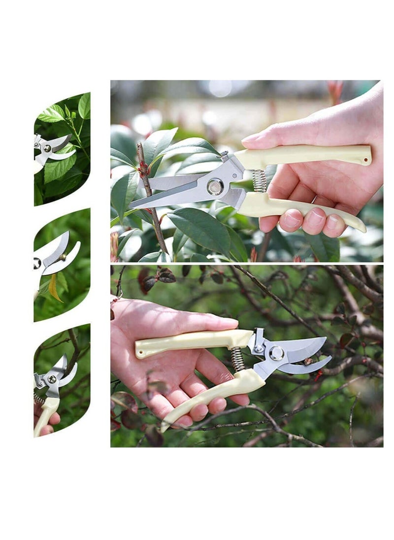 Generic Garden Pruning Shears Set - 2 Pack, 1 Bypass Pruner+1 Straight Blade Scissors, Sharp Garden Shears for Cutting Flowers, Trimming Plants, Bonsai, Fruits Picking  - Image 5