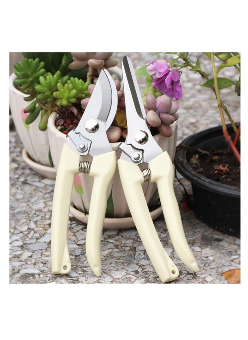 Generic Garden Pruning Shears Set - 2 Pack, 1 Bypass Pruner+1 Straight Blade Scissors, Sharp Garden Shears for Cutting Flowers, Trimming Plants, Bonsai, Fruits Picking  - Image 3