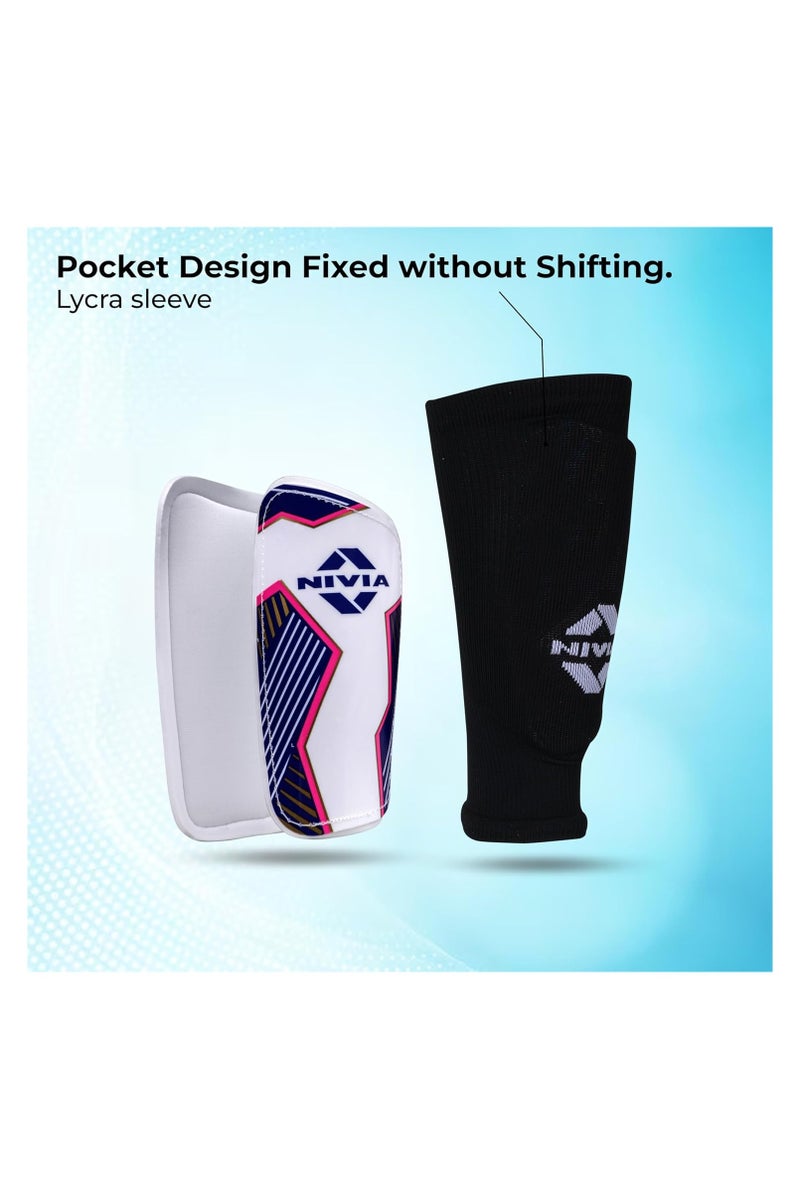 Nivia Classic Shin Guards with Sleeves For Youth & Adults | For Football Games Matches | Training, Basketball | Baseball | Cycling | Light Weight & Breathable with Lycra Sleeves - Image 3