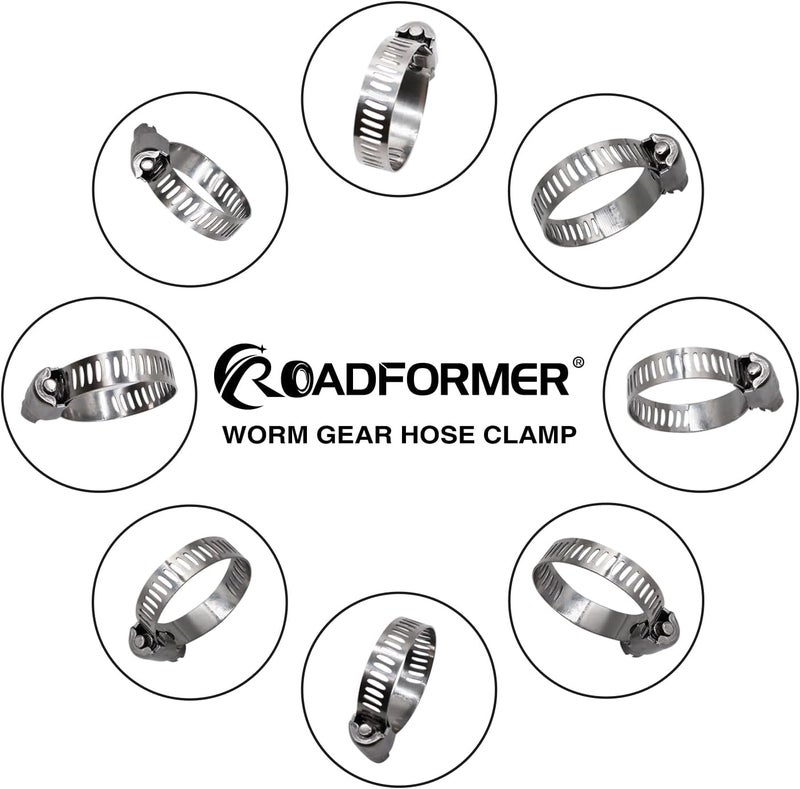 ROADFORMER Hose Clamp Stainless Steel Adjustable 36-51mm (1-1/2" - 2") SAE Size 12 Worm Gear Clamp (36-51mm, 24 Pack) - Image 4