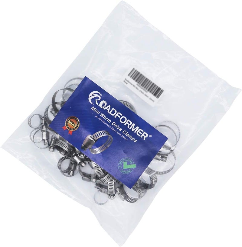 ROADFORMER Hose Clamp Stainless Steel Adjustable 36-51mm (1-1/2" - 2") SAE Size 12 Worm Gear Clamp (36-51mm, 24 Pack) - Image 5