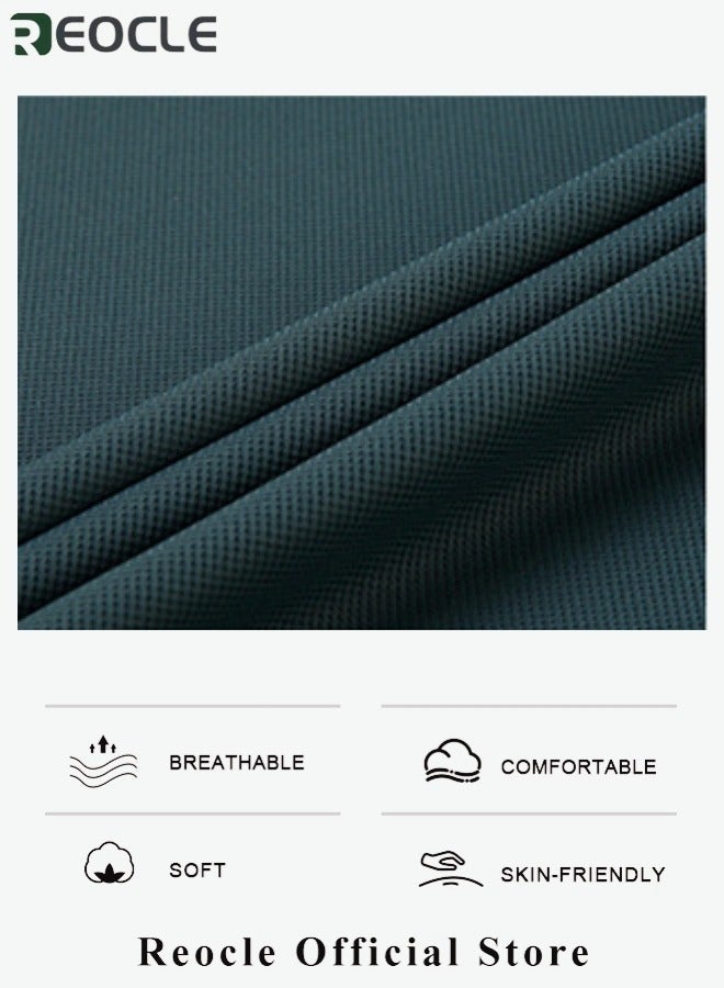 REOCLE Men's Polo Shirt Thin Breathable Short Sleeve Tops Turn-Down Collar Solid Regular Work Business Polo Shirt - Image 5