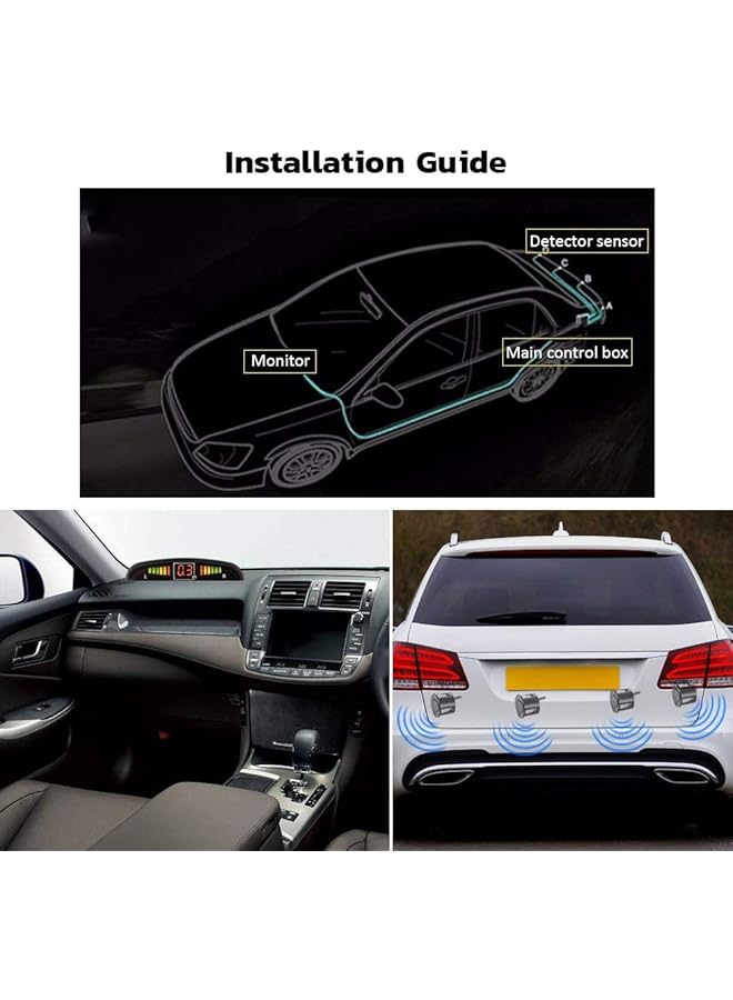 توبيز مستشعر ركن السيارة الخلفي مع شاشة LED، ركن السيارة الخلفي (أسود) - Image 3