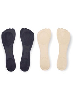 CaserBay CB 2-Pairs Silicone Gel Slim Inserts Liners, Blister Prevention, Heel Pain Relief, for Women's High Heel Shoes, Slim Insoles, Suitable Women Size 5-8, Nude & Black 