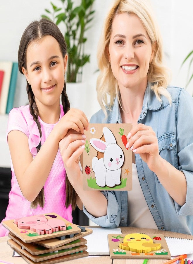 كابودا مجموعة ألغاز خشبية من كابودا، ١٢ قطعة، حيوانات المزرعة، أحجية خشبية للأطفال الصغار، تضم بقرة، خروف، خنزير، وغيرها. ألعاب تعليمية لمرحلة ما قبل المدرسة على طريقة مونتيسوري، مناسبة للأولاد والبنات، هدايا للتبادل في الفصول الدراسية، هدايا للحفلات. - Image 3