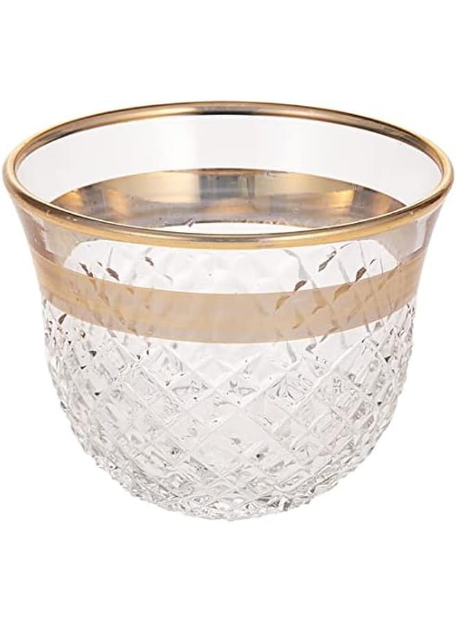 أبكا تركيا خمر أكواب الشاي التركي مجموعة أكواب من 6 للحزب أكواب الشاي العربية 6 قطعة طقم فناجين كاوا الذهب Dkr - Image 2