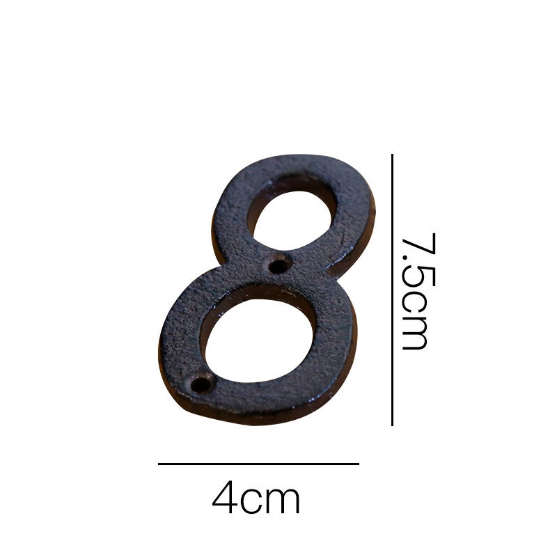 Zakka Grocery Wrought Iron Decorations Cast Iron Metal Number Letter Creative Diy Doorplate Letter Symbol - Image 1