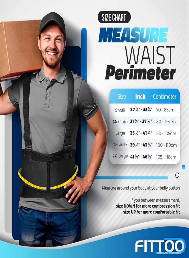 FITTOO Back Brace with Removable Suspenders & Lumbar Pad for Back Pain Relief, Heavy Lifting Support, Moving and Warehouse Jobs, Lower Back Pain Protection Belt for Men & Women in Construction - Image 5