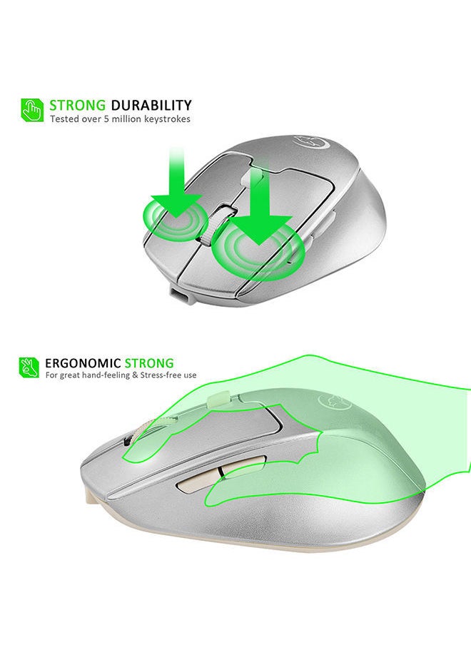 NIBEMINENT G823 2.4 GHz Wireless Dual Mode Optical Mice Silver  - Image 3