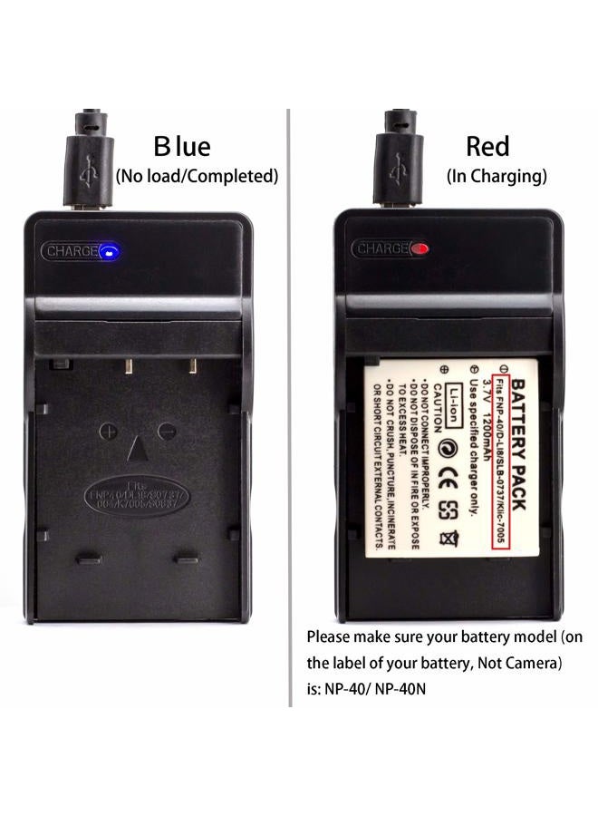 Norifon شاحن USB LCD NP-40 لكاميرات فوجي فيلم فاين بيكس F402، F403، F420، F455، F460، F470، F480، F610، F650، F700، F710، F810، F811، J50، V10، Z1، Z2 والمزيد - Image 4
