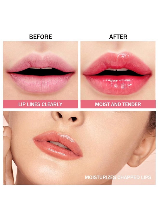 Aaiffey - 4 Pcs Plumping Lip Oil, Moisturizing Hydrating Lip Glow Oil Fruit Big Brush Head Lip Gloss Kit Smooth Glossy Finish Tinted Lip Balm, Nonsticky Fresh Texture - Image 1