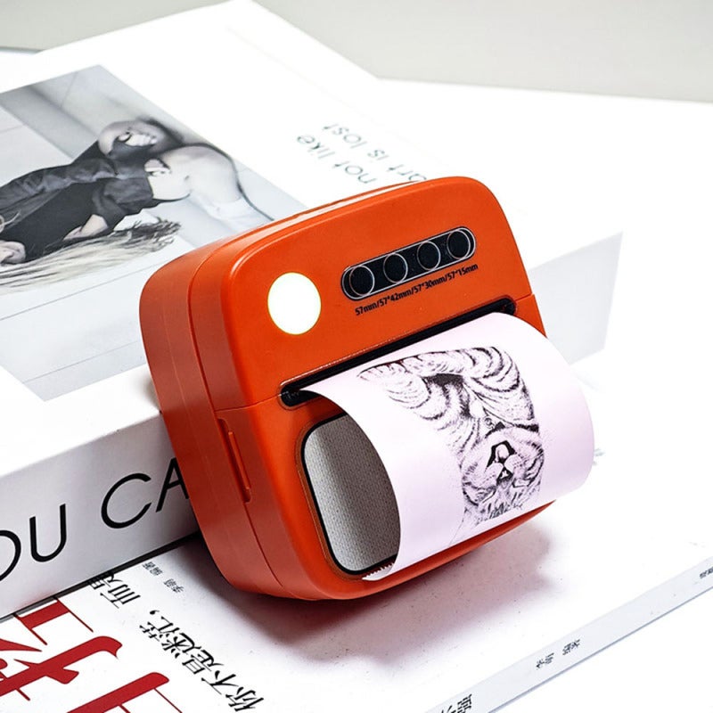 Mini Printer: 57x26mm Paper Roll, Inkless Thermal Printing, Portable Wireless Label Printer - Compact Rechargeable Design, Note Printer for Home Office, On-The-Go Labeling, Journaling - Image 2