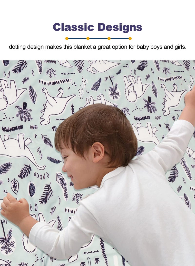 URbazaar Baby Blanket for Boys Girls Super Soft Double Layer with Dotted Backing, Lovely Woodland Animal Design Blanket for Toddler Newborn 30 x 40 Inch(Dinosaur 75x100cm) - Image 4