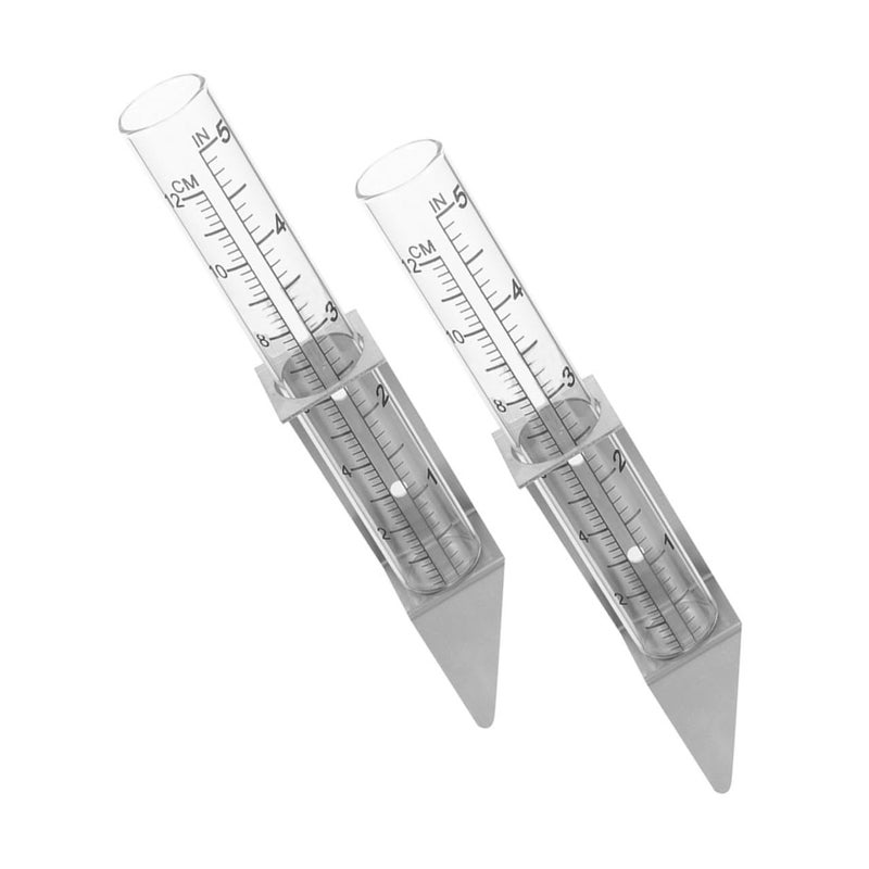 Rain Gauge With Stainless Steel Bracket 2 Pcs Outdoor Yard Rain Meter for Garden Patio Use - Image 2