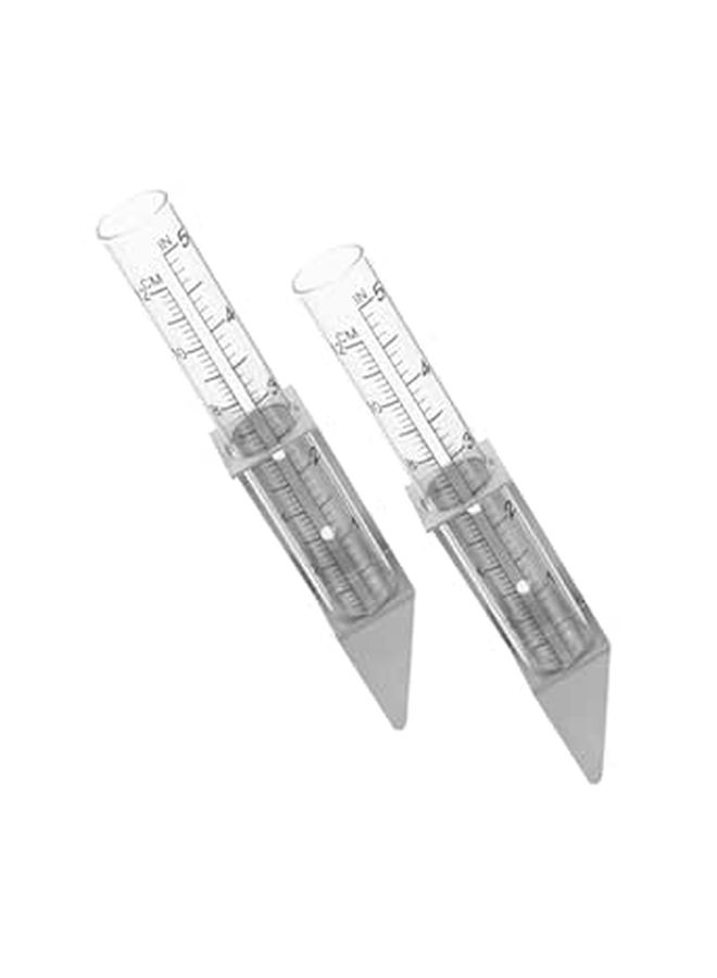 Rain Gauge With Stainless Steel Bracket 2 Pcs Outdoor Yard Rain Meter for Garden Patio Use - Image 1