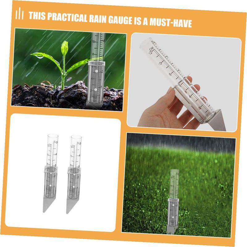 Rain Gauge With Stainless Steel Bracket 2 Pcs Outdoor Yard Rain Meter for Garden Patio Use - Image 4