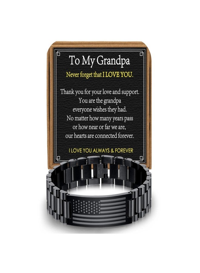 VULETO To My Man Boyfriend Husband Dad Son Bracelet Gifts, Stainless Steel American Flag Watch Link Bracelet Fathers Day Valentines Christmas Jewelry Gifts for Men Him, one size, Stainless Steel, no - Image 1