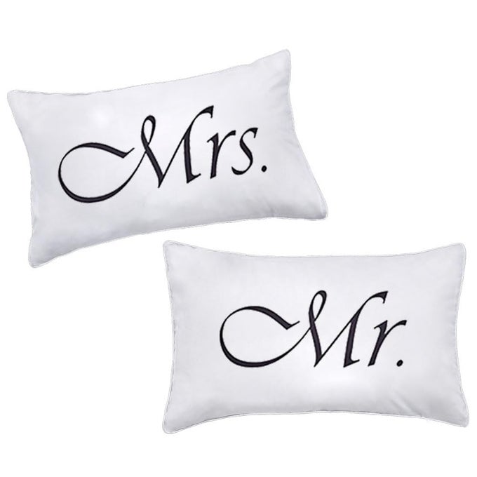 MR AND MRS PILLOW CASESHIS AND HERS COUPLES PILLOWCASES ROMANTIC ANNIVERSARY VDAY CHRISTMAS WEDDING GIFTS FOR THE COUPLEMR AND MRS GIFTS FOR HIM FOR HER