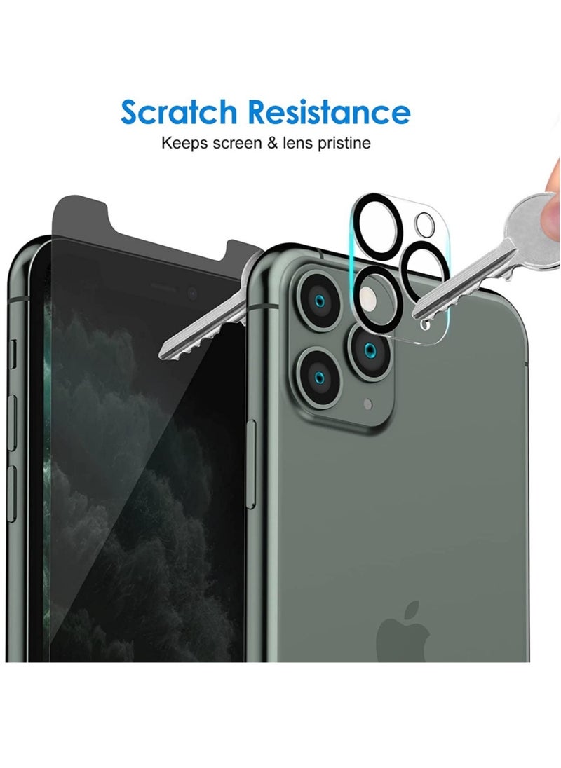 (2 Pack) for iPhone 12 PRO Privacy Tempered Glass Screen Protector Anti-Scratch with Back Camera glass Alignment Frame Bubble Free Scratch Resistant