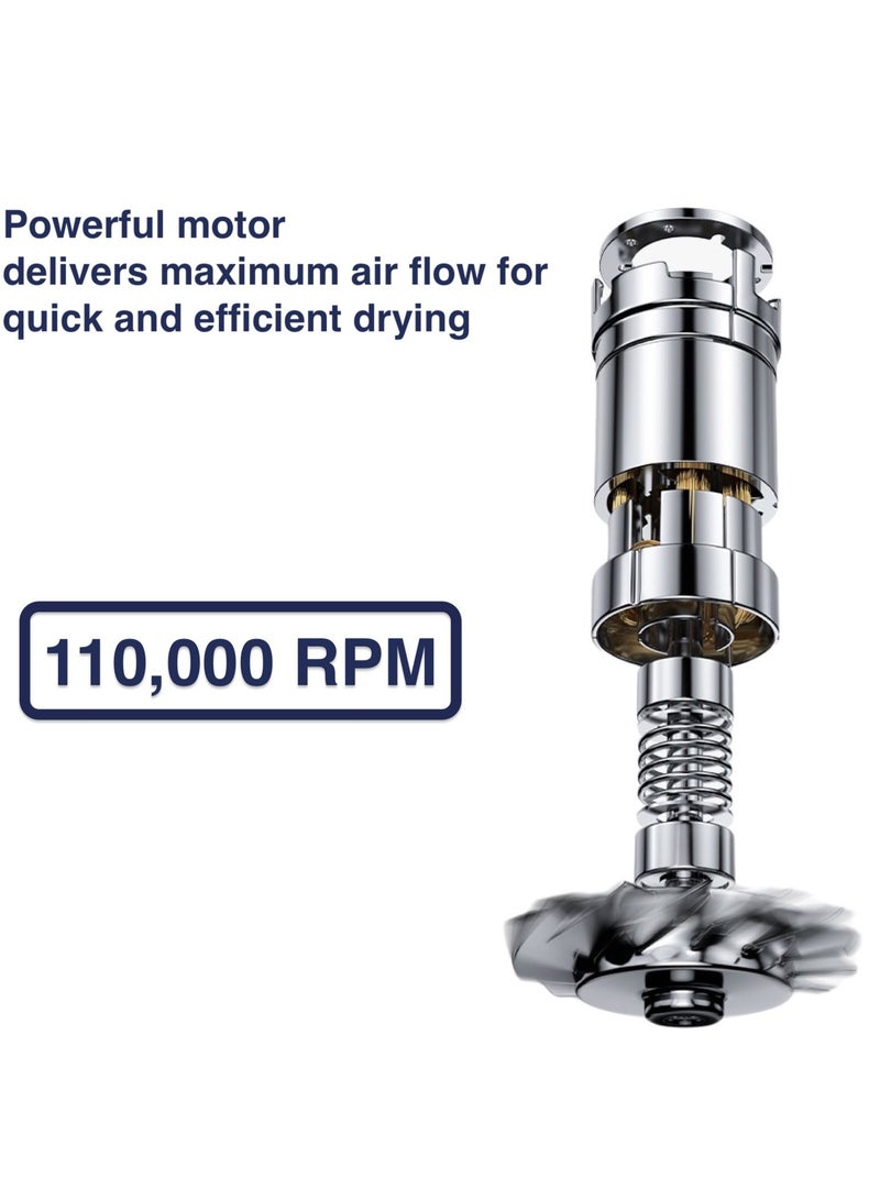 general High-speed Hair Dryer 1600W High-power Brushless Motor Multi-Function Professional High-speed Hair Dryer  White 1 head - Image 3