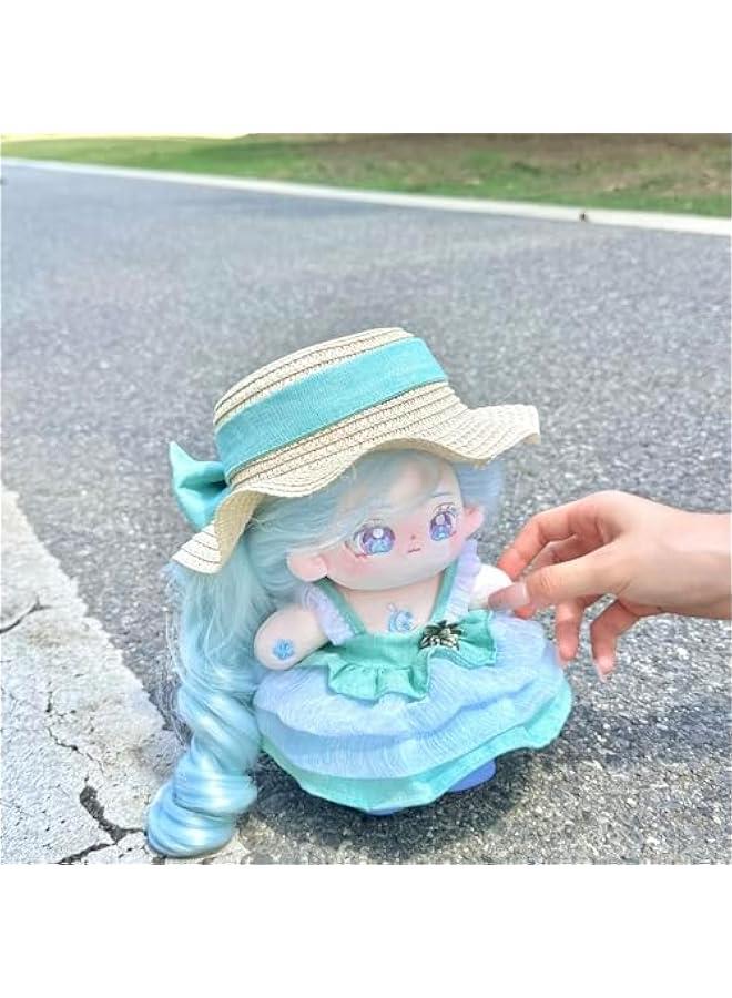 Plush Liu Li, Cute 20cm Cotton Doll, Blue Hair, Soft Dress Up Doll, Kawaii Plush Toys  - Image 5