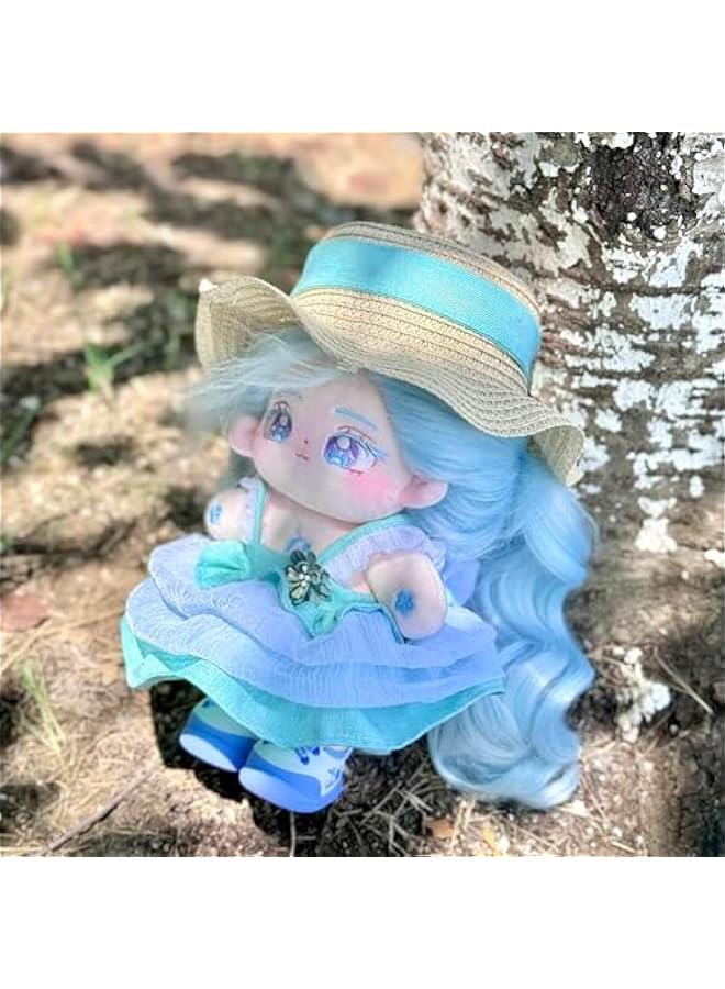 Plush Liu Li, Cute 20cm Cotton Doll, Blue Hair, Soft Dress Up Doll, Kawaii Plush Toys  - Image 3