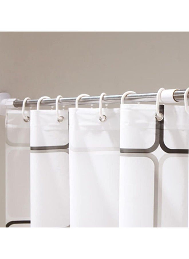 SKY-TOUCH Waterproof Square Printing Shower Curtain White 180x200centimeter  - Image 2