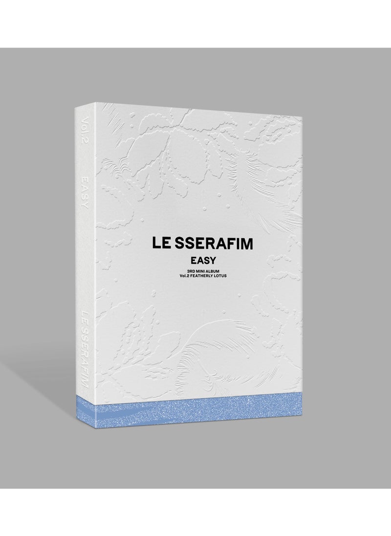 LE SSERAFIM Le Sserafim Easy Vol.2 Featherly Lotus Version 3rd Mini Album Kpop CD Folding Poster Photocard Postcard Booklet Sticker Lyric book  - Image 1