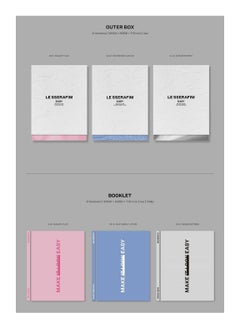 LE SSERAFIM Le Sserafim Easy Vol.2 Featherly Lotus Version 3rd Mini Album Kpop CD Folding Poster Photocard Postcard Booklet Sticker Lyric book  - Image 3