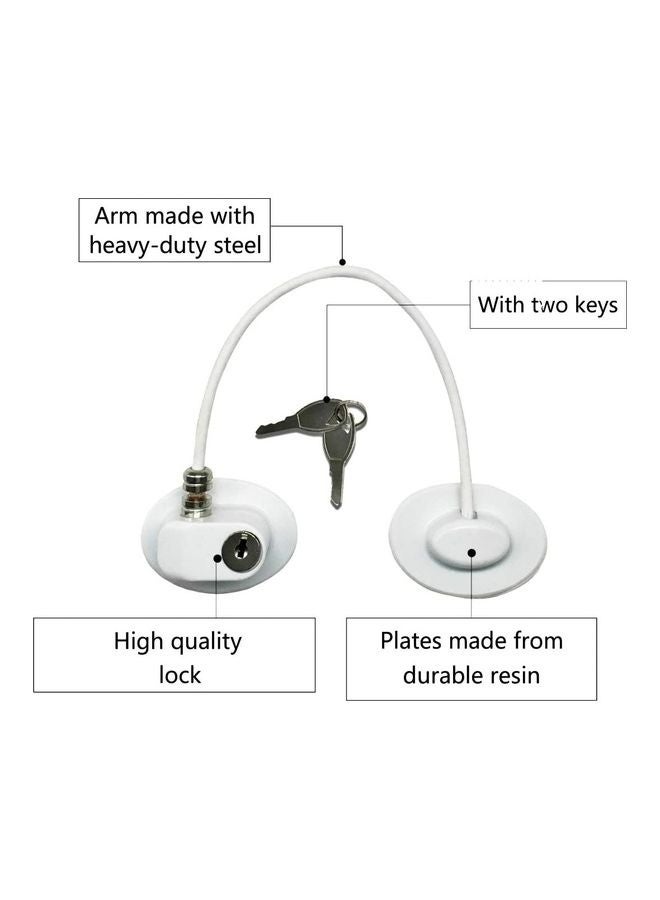 1-Piece Refrigerator Lock With 2 Keys White - Image 3