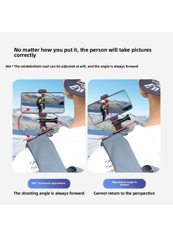 Generic - Suitable For GoPro11/10 Backpack Clip Fixed Insta360X2/X3 Camera Chest Fixed Shooting Bracket-Color:Clip Without Logo - Image 1