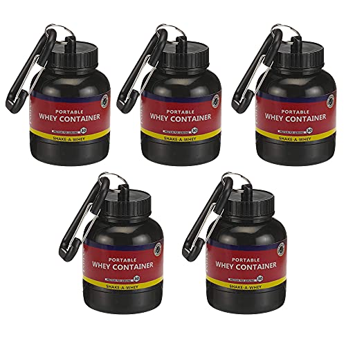 TRUE INDIAN Amazing Whey loader Protein Carry Funnel Portable Protein Whey or Supplement Powder Combo Pack of 5 Carrying Whey Funnel and Container Box with Key-Chain (RED) - Image 1