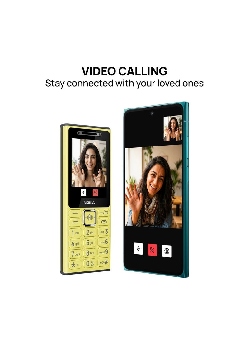 نوكيا 200 ثنائي الشريحة، أصفر، 64 ميجابايت من ذاكرة الوصول العشوائي، 128 ميجابايت، 4G - إصدار الشرق الأوسط - Image 4