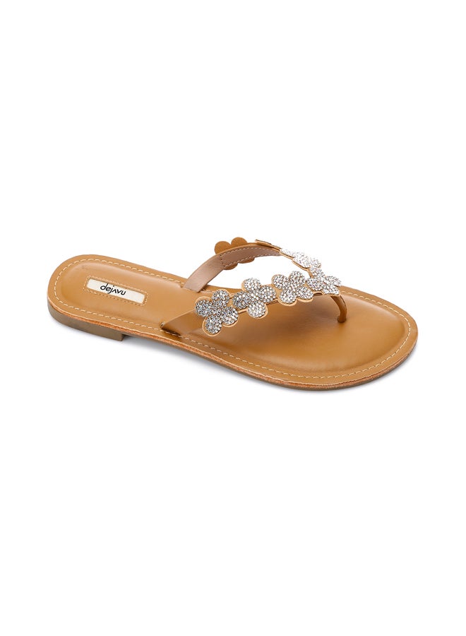 DejaVu Decorated Havana Summer Flowery Slipper - Image 5