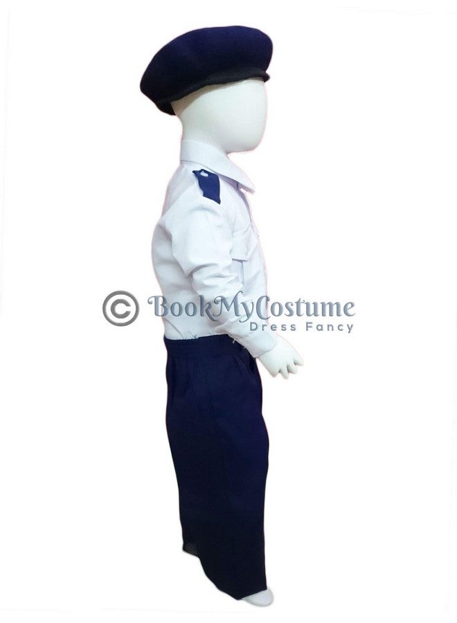 BookMyCostume Traffic Police with Cap and Whistle Community Helpers Kids Fancy Dress Costume - Blue/White 7-8 years - Image 2