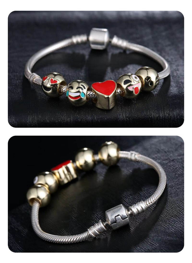 Generic - 5 Alloy Beads Expression Pack Bracelet Cartoon Smiling Face - Image 1