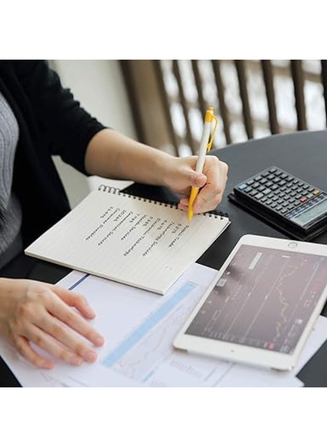 كشكول سلك حلزوني مقاس A5 من كاستويف، دفتر يوميات عادي، دفتر ملاحظات بغلاف ناعم، 50 ورقة، 100 صفحة، ورق مسطر، 13 سم × 20 سم، مناسب لمستلزمات المكتب والمدرسة، 4 قطع - Image 4