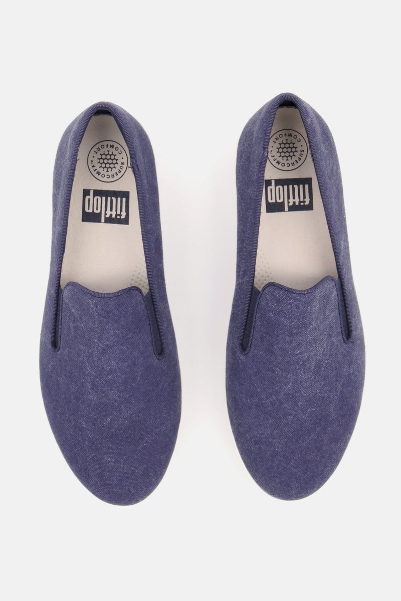 FitFlop Women Super Skate Closed Toe Slip On Casual Shoes, Navy/White  - Image 3