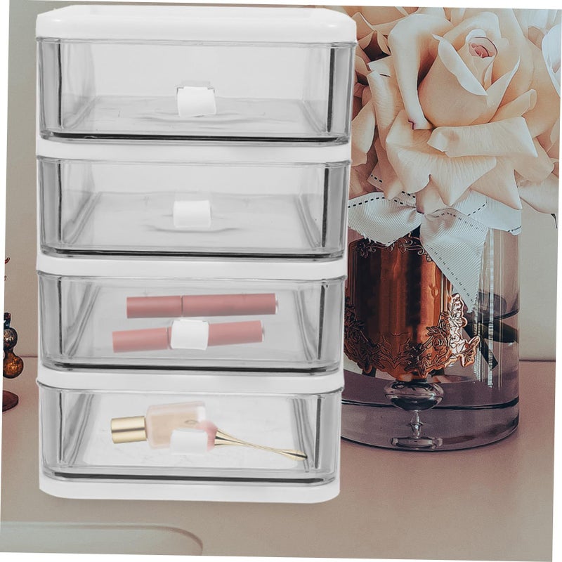 3 Tier Clear Acrylic Desktop Organizer Drawer Storage Box for Makeup Office Supplies - Image 3