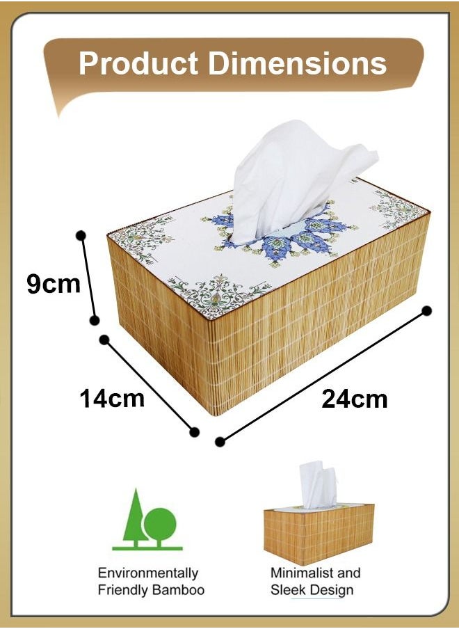 DBLEW - Arabic Tissue Box Holder Vintage Design Rectangle Facial Wipes Dispenser Dryer Sheet Wet Toilet Roll Paper Storage Container Restaurant Napkin Case For Room Kitchen Bathroom Vanity Countertops Desks - Image 1