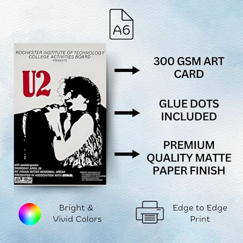 Posters Inc Paper Pack Of 54 Rock Band Vintage Stickers For Bedroom,Music Poster For Wall,Collection Of World Tour Concert Light Show Photos Of Favourite Idol,4 * 6 Inch Not Framed,Glue Dots Included - Image 4