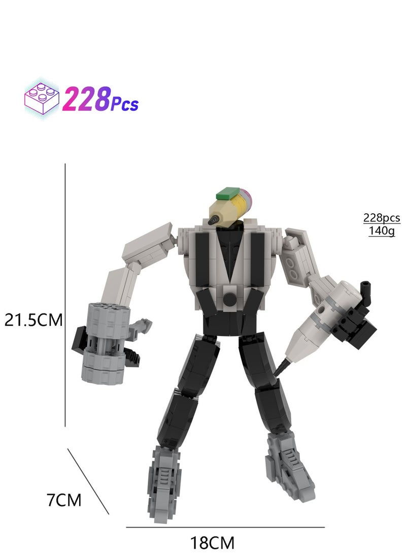 general Skibidi Toilet Man Toy Building Blocks 228Pcs Hammer Pencil Man Toy Ideas Toys Battle Model Ideas Toys Gifts for Adult & Kids - Image 2
